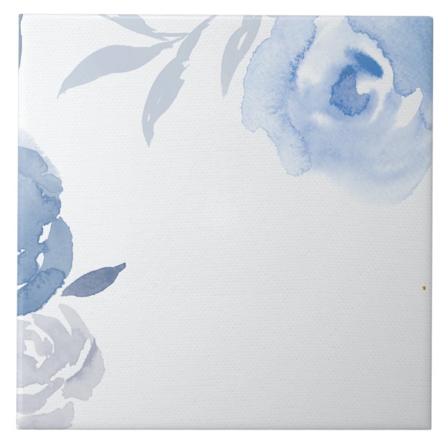 Carreau Fleurs d'aquarelle bleue (Devant)
