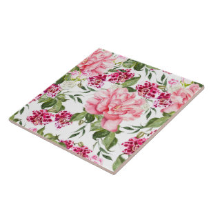 Carreau Fleurs d'aquarelle florale Orchidées de pivoines R