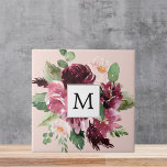 Carreau Fleurs d'aquarelle modernes Monogrammes<br><div class="desc">Fleurs d'aquarelle modernes Monogrammes</div>