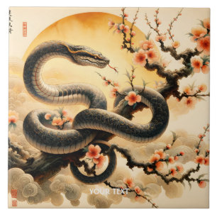 Carreau Fleurs de branches de serpent mûr Imaginaire