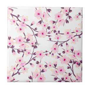 Carreau Fleurs de cerisier rose et blanc