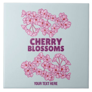 Carreau Fleurs de cerisiers roses