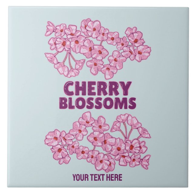 Carreau Fleurs de cerisiers roses (Devant)
