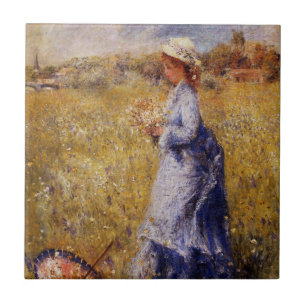 Carreau Fleurs de collecte de filles par Renoir