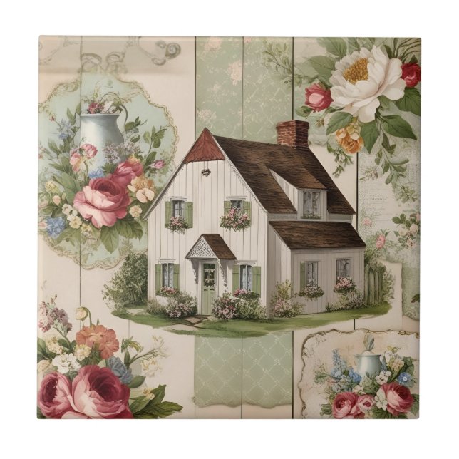 Carreau Fleurs de Cottage Vintage  (Devant)