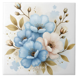 Carreau Fleurs de fantaisie mignonnes pastel à l'aquarelle