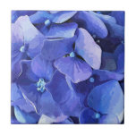 CARREAU FLEURS DE JARDIN<br><div class="desc">Une aquarelle d'une belle hydrangée bleu vif. com</div>