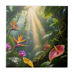 Carreau Fleurs de la jungle tropicale