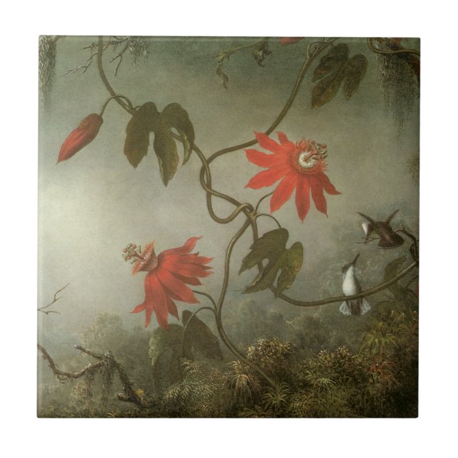 Carreau Fleurs de la passion et colibris par Martin J Head (Devant)