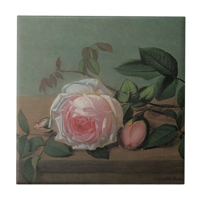 Carreau Fleurs de la vie morte sur une haie par Otto Ottes (Devant)