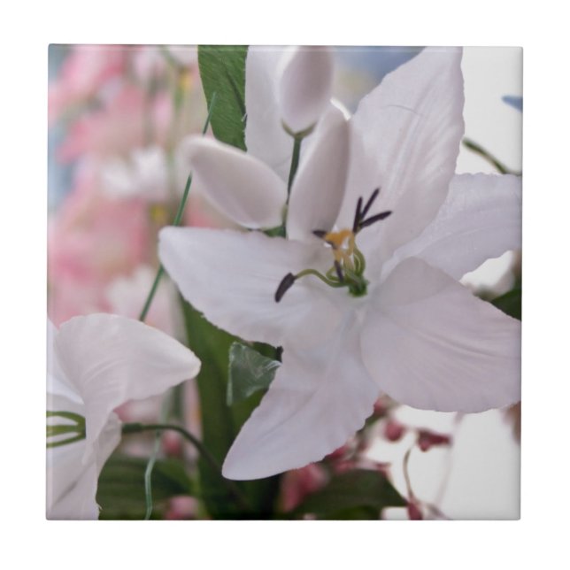 Carreau Fleurs de lis blanc mariage flore fleurie amour vi (Devant)