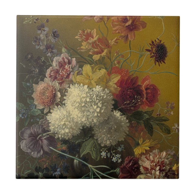 Carreau Fleurs de maître hollandais antique Georgius van O (Devant)