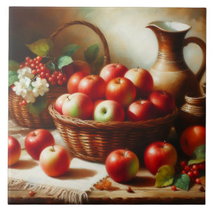 Carreau Fleurs de pommes et poterie Peinture de la vie mor