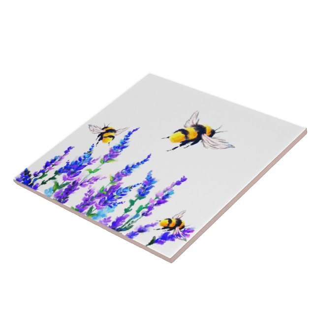 Carreau Fleurs de printemps et abeilles Flying Carrelage e (Côté)