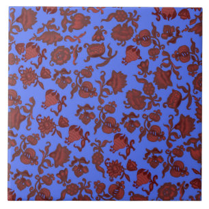 Carreau Fleurs de promotion Bohème Chic Floral Boho Bleu