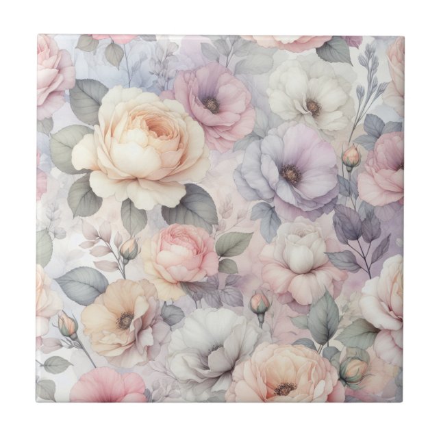 Carreau Fleurs de rose élégantes (Devant)