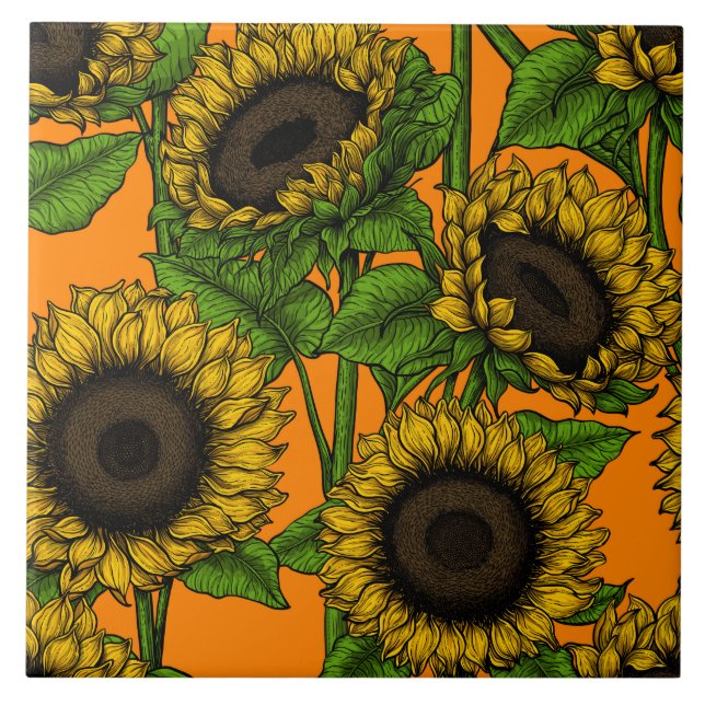 Carreau Fleurs de soleil (Devant)