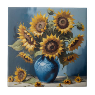Carreau Fleurs de soleil dans le vase