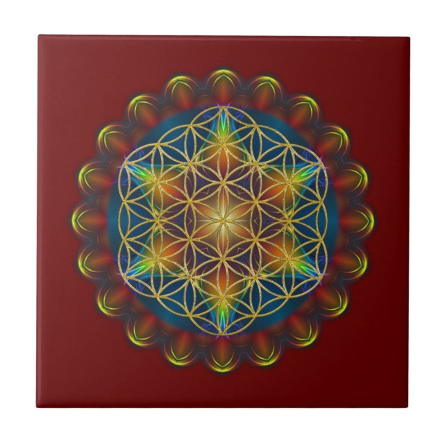 Carreau FLEURS DE VIE / Blume des Lebens - Mandala III (Devant)