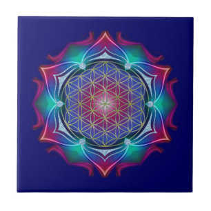 Carreau FLEURS DE VIE / Blume des Lebens - Mandala IV