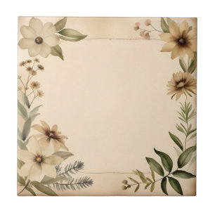 Carreau Fleurs d'herbarium Vintage nostalgique