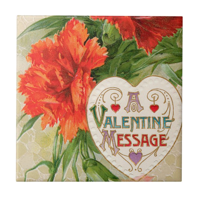 Carreau Fleurs d'œillet, Message de la Saint-Valentin Vint (Devant)