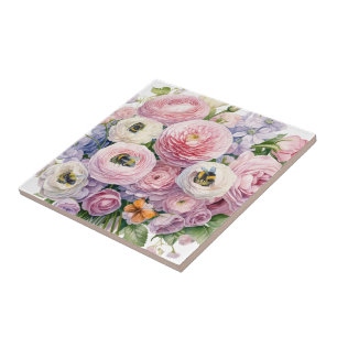 CARREAU FLEURS ET ABEILLES