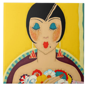 Carreau "Fleurs et fleurs" Art déco de José Carlos