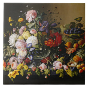 Carreau Fleurs et fruits vintages