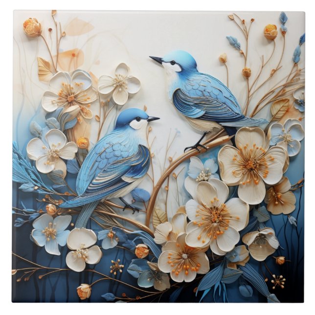 Carreau Fleurs et Oiseaux (Devant)