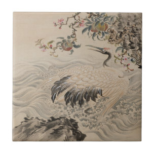 Carreau Fleurs et oiseaux - Japonais (période d'Edo)