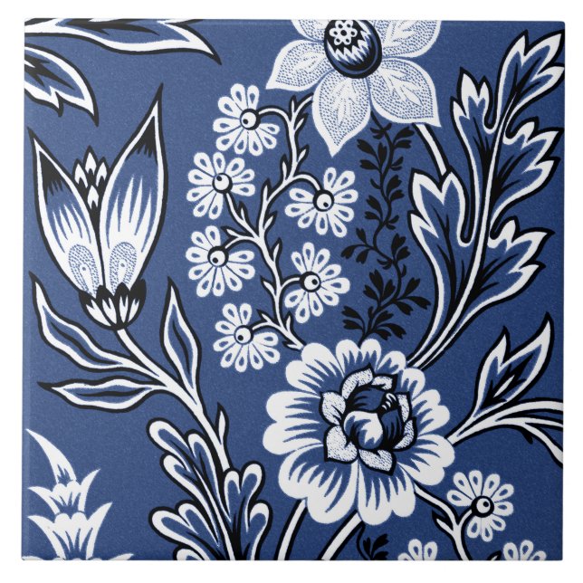Carreau Fleurs Fantastiques (Bleu) Beaux-Arts (Devant)