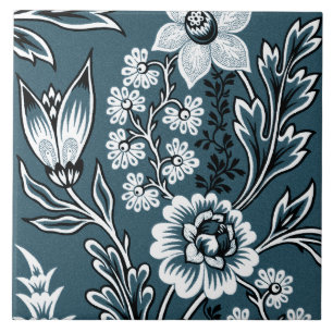 Carreau Fleurs Fantastiques (Slate Teal) Beaux-Arts