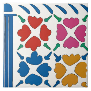 Carreau Fleurs fauvistes colorées