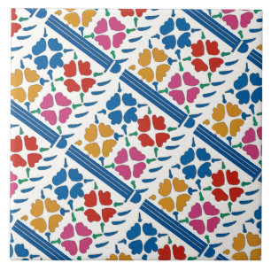 Carreau Fleurs fauvistes colorées