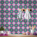 Carreau Fleurs florales Marocain Mosaïque Motif<br><div class="desc">Un carrelage marocain qui vous emmène dans un jardin féerique enchanté,  où fleurissent sous la lune des fleurs vives,  est entouré d'une végétation luxuriante et d'un air de mystère.</div>