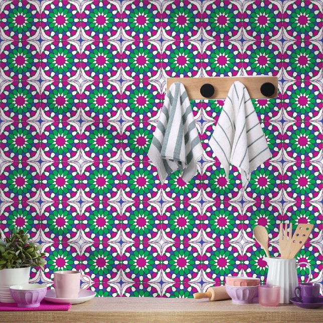 Carreau Fleurs florales Marocain Mosaïque Motif (Créateur téléchargé)