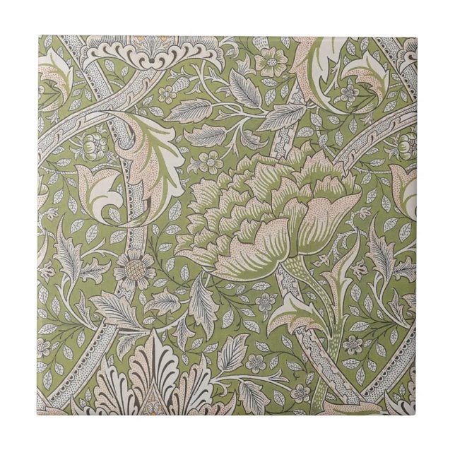 Carreau Fleurs florales Windrush chaudes Gris rose vert ol (Devant)