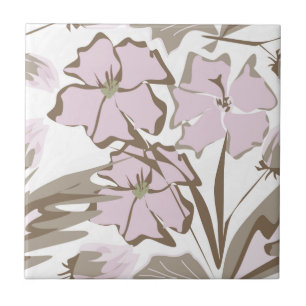 Carreau Fleurs grises et lilas.
