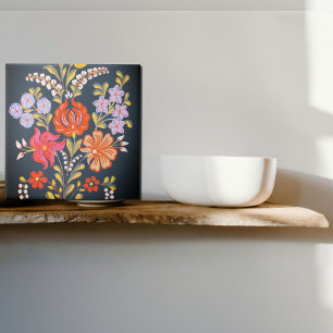 Carreau fleurs hongroises -couleurs vives