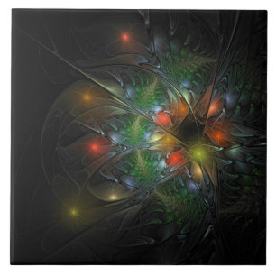 Carreau Fleurs imaginaires fractales douces et tendres