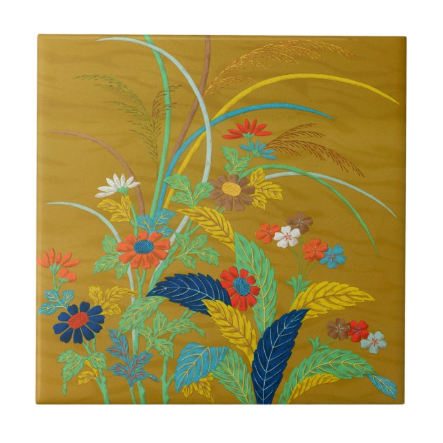Carreau Fleurs Japonaises Vintage G.A. Audsley (Devant)