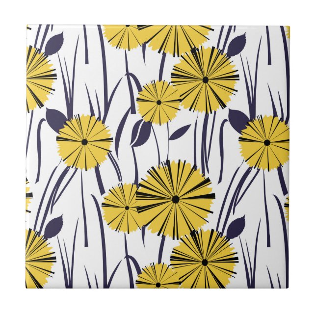 Carreau Fleurs jaunes (Devant)