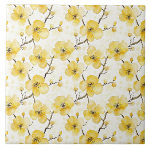 Carreau Fleurs jaunes d'or