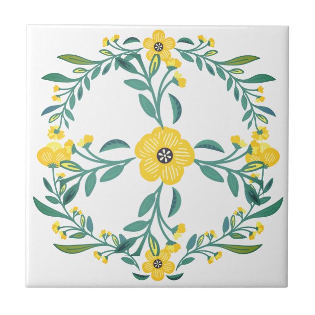 Carreau Fleurs Jaunes Wreath & Central Cutting (Devant)