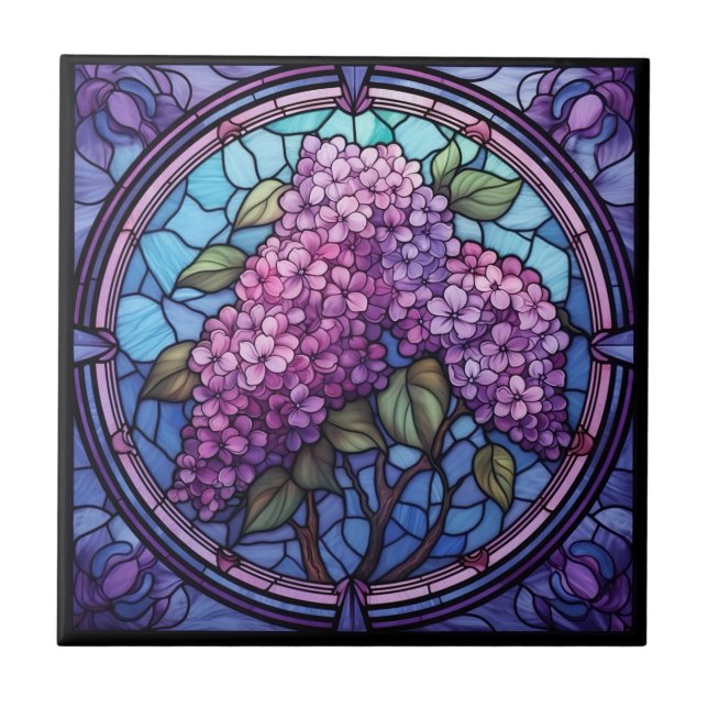 Carreau Fleurs Lilac En Verre Tissé (Devant)