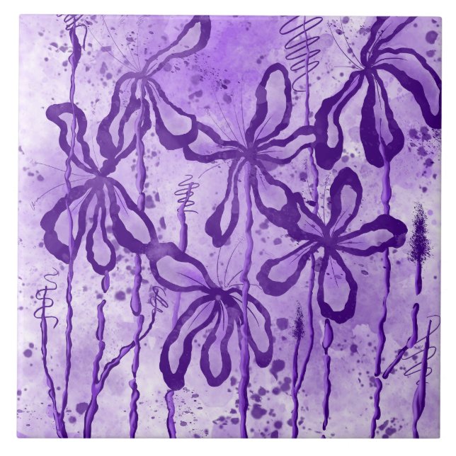 Carreau Fleurs Lilac Encaissées (Devant)