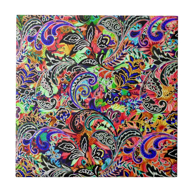 Carreau Fleurs mignonnes et colorées motifs (Devant)