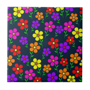 Carreau Fleurs multicolores motif floral