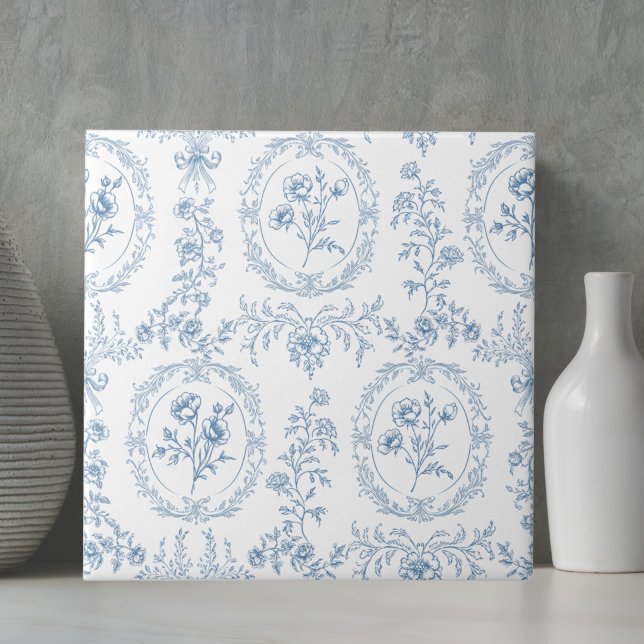 Carreau Fleurs Rococo Vintage Motif Floral (Créateur téléchargé)